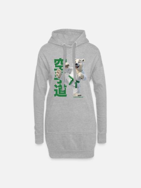 Karate Eisbär - Hoodie-Kleid - Grau meliert