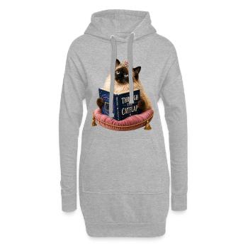 Durch die Katzenklappe - Hoodie-Kleid - Grau meliert - Vorne