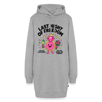 Motif de bague de fiançailles joie pour enterrement de vie de garçon - Sweat-shirt à capuche long Femme - gris chiné - Devant