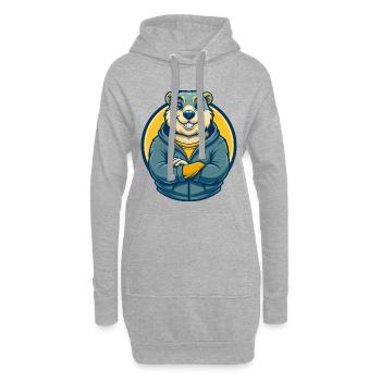 Marmot Kawaii Maskottchen Cartoon Clipart Logo - Hoodie-Kleid - Grau meliert - Vorne