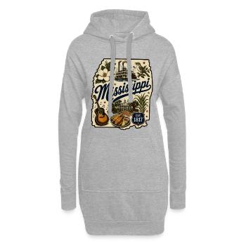 Mississippi Magnolia State Vintage Sticker - Hoodie Dress - heather grey - Front