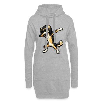 Tabbing de Saluki dans un style comic - Sweat-shirt à capuche long Femme - gris chiné - Devant