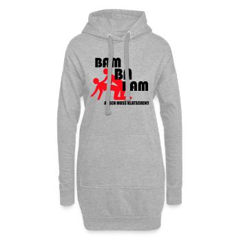 Arsch muss klatschen Bam ba Bam - Hoodie-Kleid - Grau meliert - Vorne