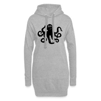 Krake - Hoodie-Kleid - Grau meliert - Vorne