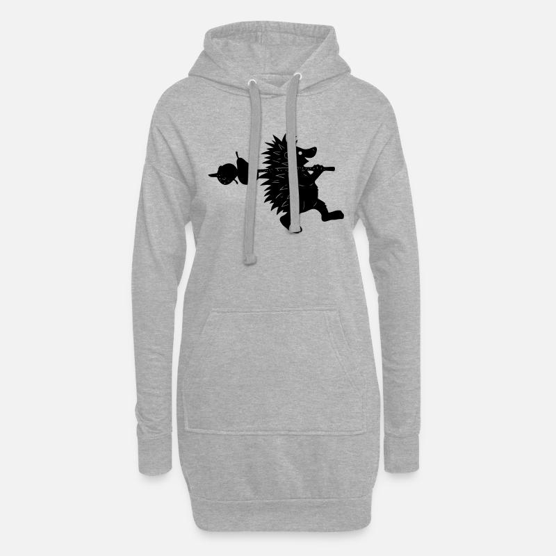 igel - Hoodie-Kleid - Grau meliert