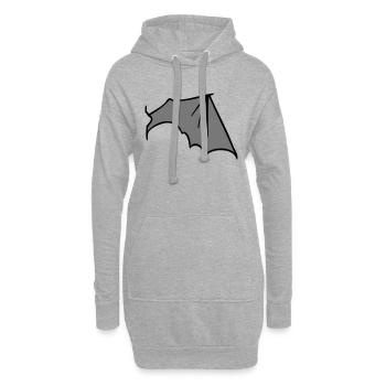 batwing_right_grey - Hoodie-Kleid - Grau meliert - Vorne