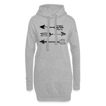 Arrows - Hoodie-Kleid - Grau meliert - Vorne