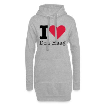 I Love Den Haag - Hoodie-Kleid - Grau meliert - Vorne