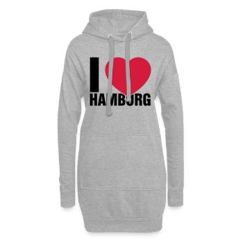 J'adore Hambourg - Sweat-shirt à capuche long Femme - gris chiné - Devant