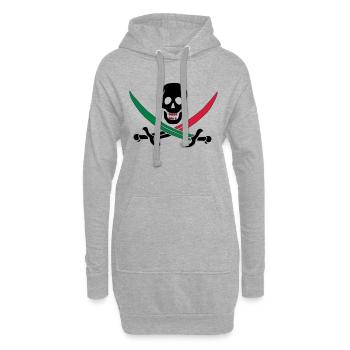 Totenkopf mit bunten Säbeln - Hoodie-Kleid - Grau meliert - Vorne