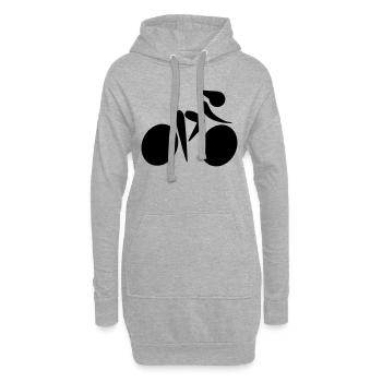 Rennradfahrern - Hoodie-Kleid - Grau meliert - Vorne