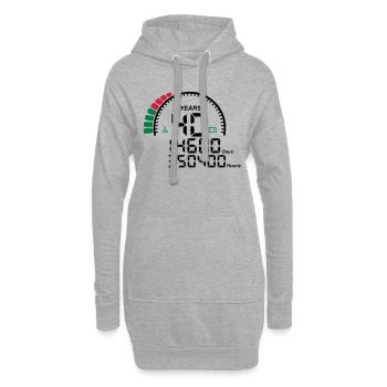 years 40 years anniversary meter - Hoodie Dress - heather grey - Front