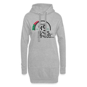 years 45 years anniversary meter - Hoodie Dress - heather grey - Front