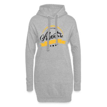 La vie est une grande aventure - Sweat-shirt à capuche long Femme - gris chiné - Devant