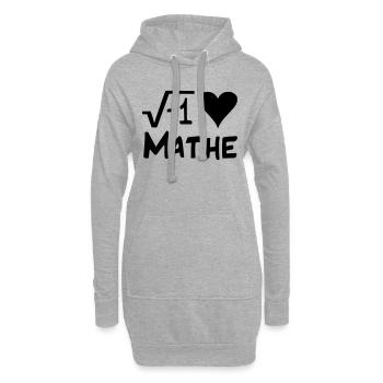 I love MATHE - Hoodie-Kleid - Grau meliert - Vorne
