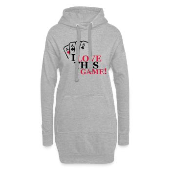I love this game - Sweat-shirt à capuche long Femme - gris chiné - Devant