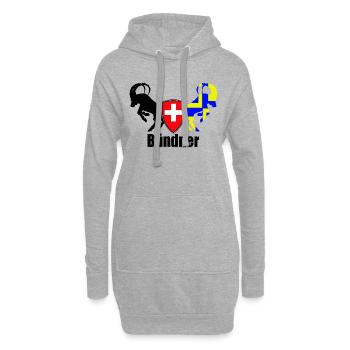 Grisons - Sweat-shirt à capuche long Femme - gris chiné - Devant