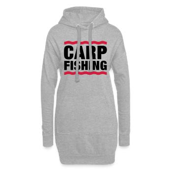 carp fishing - Hoodie-Kleid - Grau meliert - Vorne