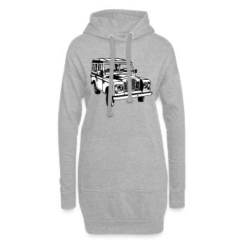 LR Landie Series illustration - Autonaut.com - Hoodie Dress - heather grey - Front