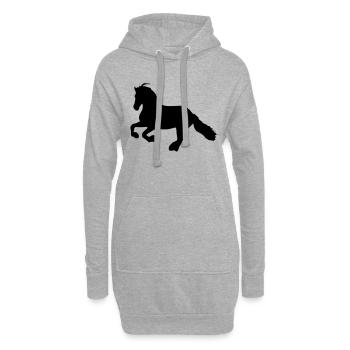 horse running - Sweat-shirt à capuche long Femme - gris chiné - Devant