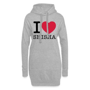 j'aime shisha - Sweat-shirt à capuche long Femme - gris chiné - Devant