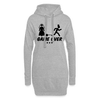 ehe_game_over___f1 - Sweat-shirt à capuche long Femme - gris chiné - Devant