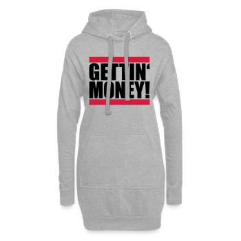 balken dollar gettin money zeichen geld reich geld - Hoodie-Kleid - Grau meliert - Vorne