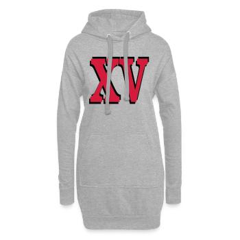 15 Anniversaire - Sweat-shirt à capuche long Femme - gris chiné - Devant