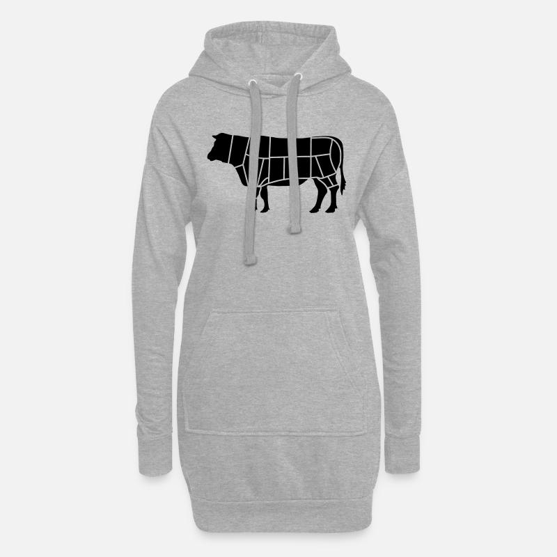 fleisch fleischer_b1 - Hoodie-Kleid - Grau meliert
