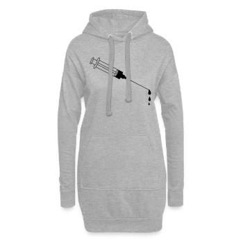 Blood Syringe - Sweat-shirt à capuche long Femme - gris chiné - Devant