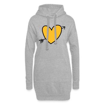 Heart - Hoodie-Kleid - Grau meliert - Vorne