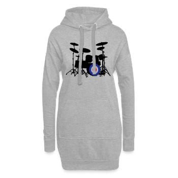Mod Drumset - Hoodie-Kleid - Grau meliert - Vorne