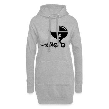 Poussette de formule 1, courses-bébé poussette - Sweat-shirt à capuche long Femme - gris chiné - Devant