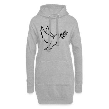 Peace Weltfrieden Flower Power Geschenk taube Idee - Hoodie-Kleid - Grau meliert - Vorne