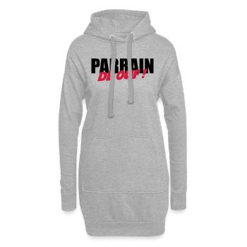 Parrain de ouf ! - Sweat-shirt à capuche long Femme - gris chiné - Devant