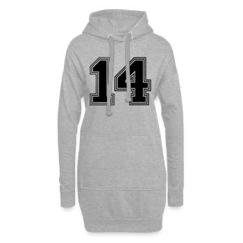 14_Nummer_14_(s31) - Hoodie-Kleid - Grau meliert - Vorne