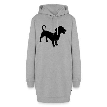 Dackel - Hoodie-Kleid - Grau meliert - Vorne