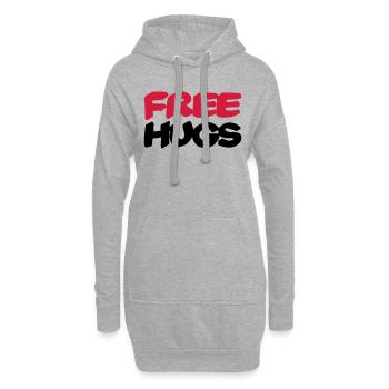 Free hugs - Hoodie-Kleid - Grau meliert - Vorne