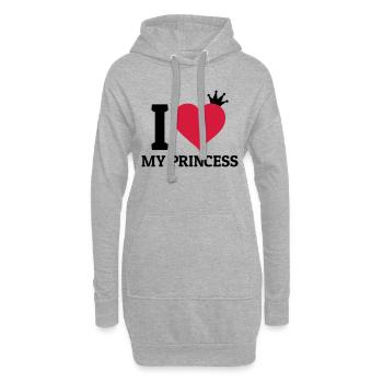 I love my Princess - Hoodie-Kleid - Grau meliert - Vorne