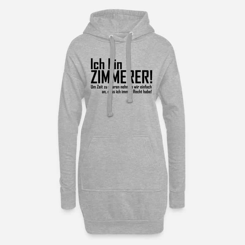 ich bin zimmerer - Hoodie-Kleid - Grau meliert
