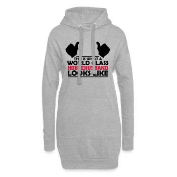 world class househusband - Hoodie Dress - heather grey - Front