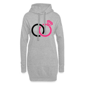 Bagues - Sweat-shirt à capuche long Femme - gris chiné - Devant