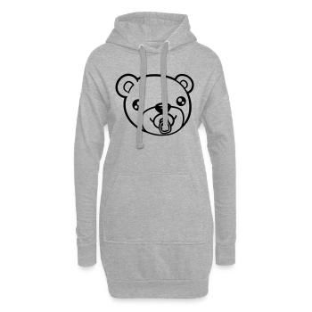tête visage couche sucette bébé enfant mignon peti - Sweat-shirt à capuche long Femme - gris chiné - Devant