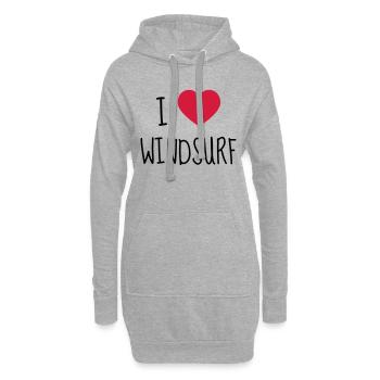 Windsurfing Windsurfen Sport Sportler Spieler - Hoodie-Kleid - Grau meliert - Vorne