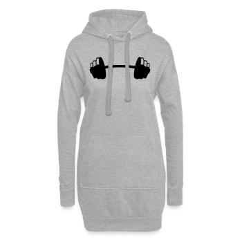 Hantel Krafttraining Bodybuilding Gewicht 8 - Hoodie-Kleid - Grau meliert - Vorne