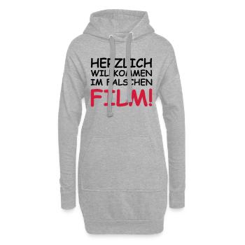 Herzlich willkommen im falschen Film! - Hoodie-Kleid - Grau meliert - Vorne