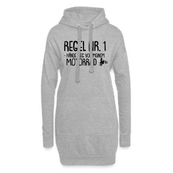 regel nr 1 hände weg von meinem motorrad - Hoodie-Kleid - Grau meliert - Vorne