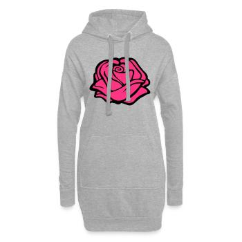 rose design - Hoodie-Kleid - Grau meliert - Vorne