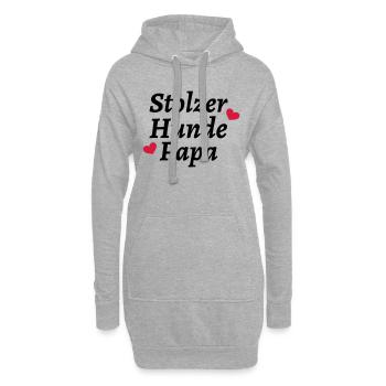 Stolzer Hunde Papa - Hoodie-Kleid - Grau meliert - Vorne
