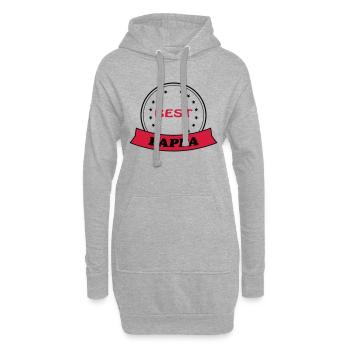 BEST PAPPA - Sweat-shirt à capuche long Femme - gris chiné - Devant